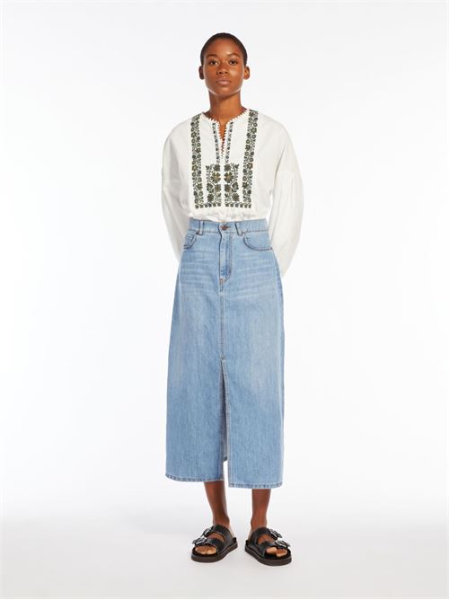 Cotton denim and linen skirt MAXMARA WEEKEND | 2415101062600009